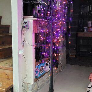 Lit Halloween Willow Tree